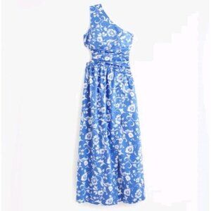 Abercrombie Fitch S Floral Fiore One-Shoulder Maxi Dress Cutout High Front Slit